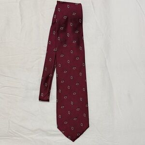 Perry Ellis Burgundy Geometric Tie